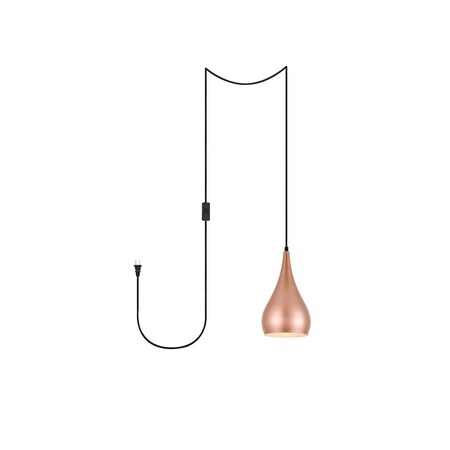 Living District Nora 1 Light Honey Gold Plug-In Pendant LDPG2001HG